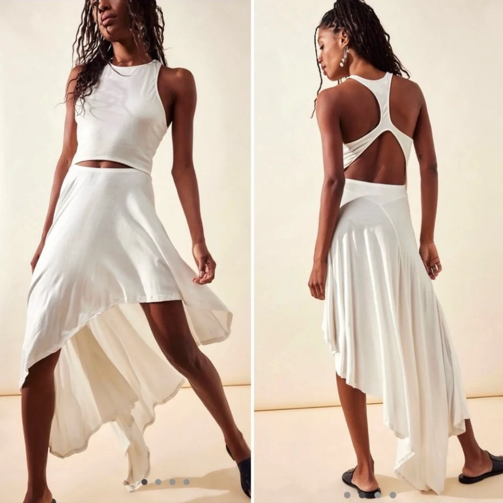 Free People Bethany Sun Dress White Large Sundress NWT New
